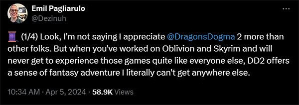 上古卷軸5設計總監稱讚《龍信2》:給予了獨特的奇幻冒險感