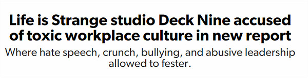 《奇異人生》開發商辦公室文化遭指控:存在騷擾等行為 《奇異人生》開發商辦公室文化遭指控:存在騷擾等行為