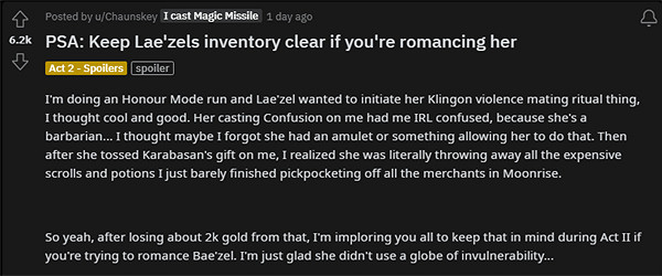 《博德3》中與養雞妹發生關係需謹慎 可能會導致喪命!