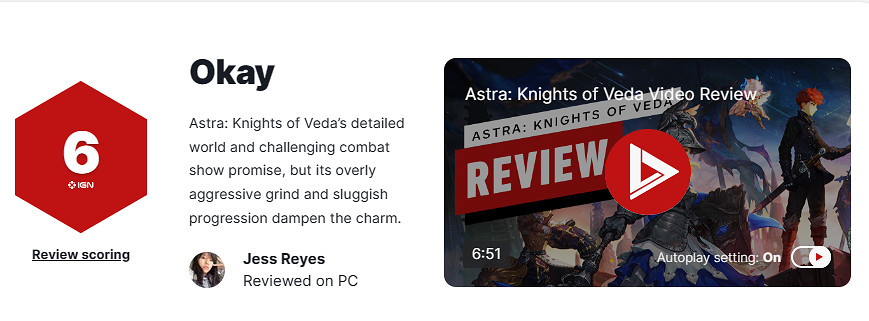 《星之後裔2:吠陀騎士》IGN 6分：緩慢進程削減了魅力