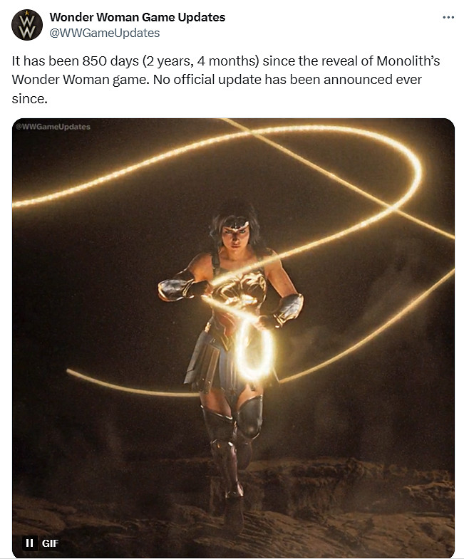 鳥無音訊！華納《神奇女俠》遊戲已800多天沒消息了