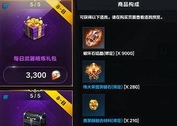 《命運方舟》每日武器精煉禮包購買推薦