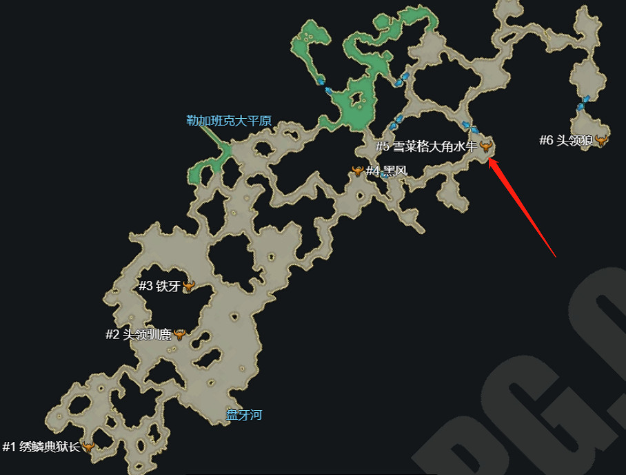 《命運方舟》雪萊格大角水牛位置介紹