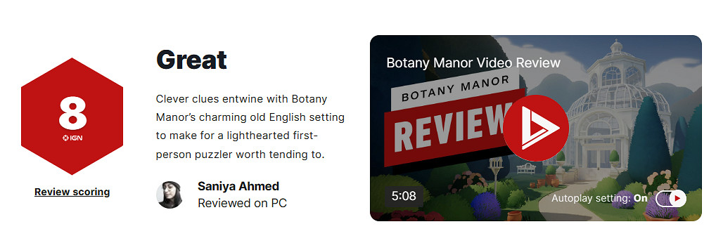 《波坦尼莊園》IGN 8分：輕鬆愉快的體驗值得一試！