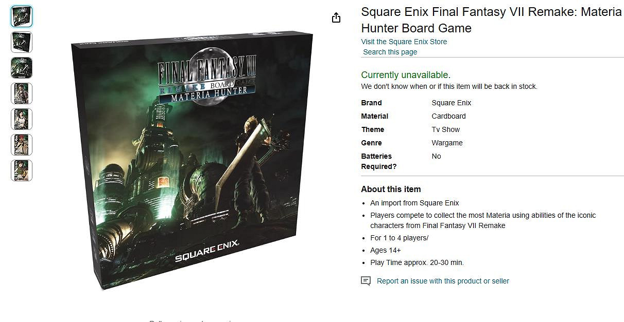 預購開啟即售罄！《FF7重製版》桌遊將於今夏推出