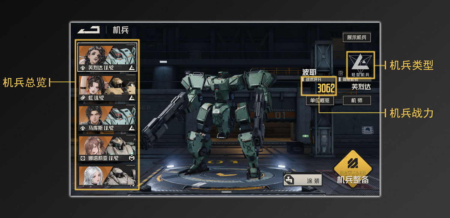 《鋼嵐》機兵介面介紹 《鋼嵐》機兵介面介紹