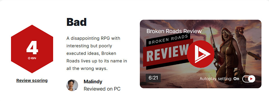 《破碎之路》IGN 4分:各種錯誤完全辜負了它的名聲! 《破碎之路》IGN 4分:各種錯誤完全辜負了它的名聲!