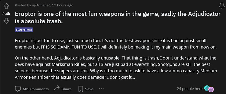 《絕地戰兵2》新通行證武器太過垃圾 引玩家不滿！