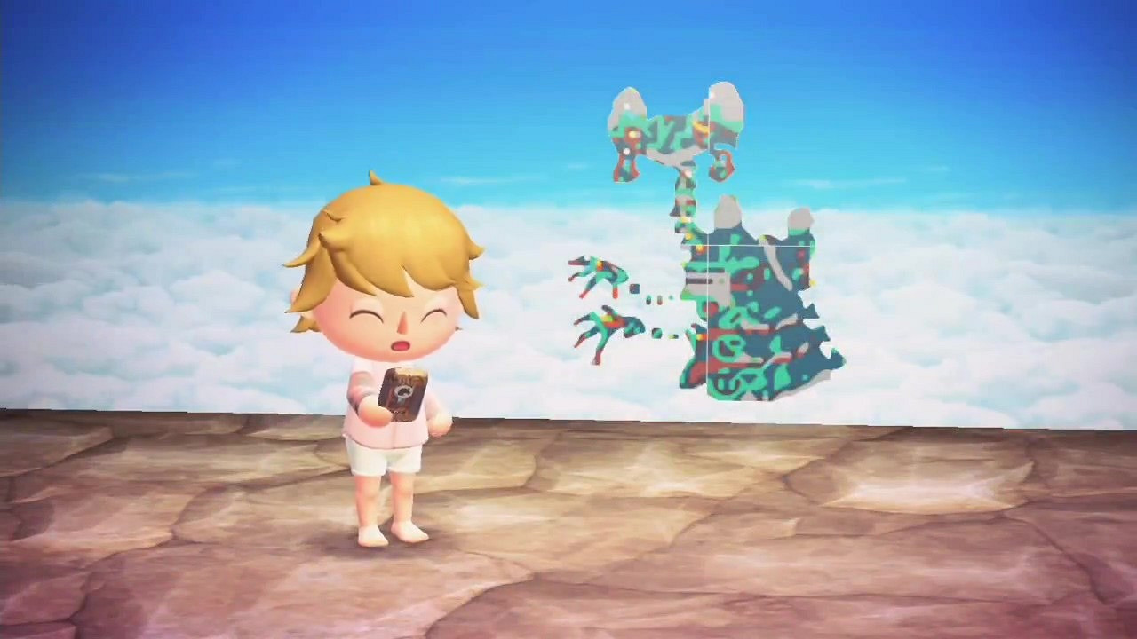 玩家在《動森》中重現《王國之淚》的初始空島場景