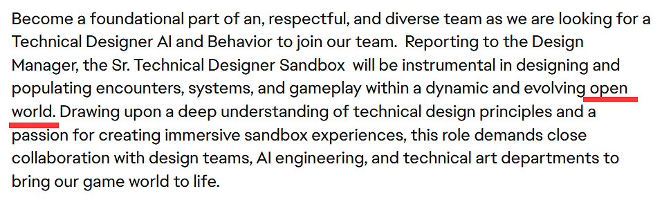 期待嗎？3A級開放世界RPG《黑豹》正招聘沙盒設計師