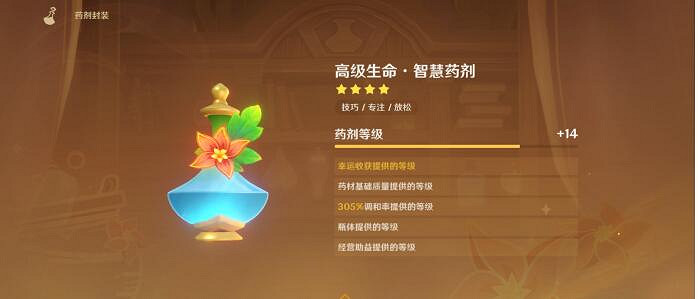 《原神》升煉研巧萬策金高級生命智慧藥劑配方一覽