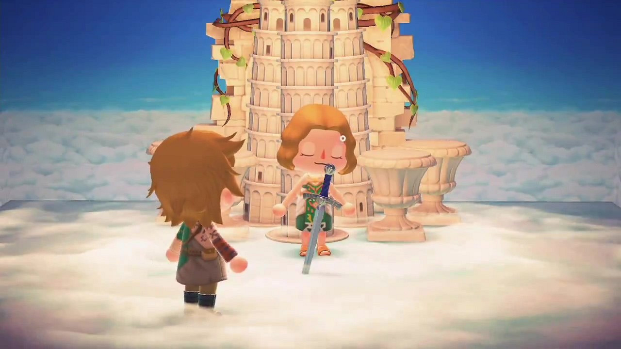 玩家在《動森》中重現《王國之淚》的初始空島場景