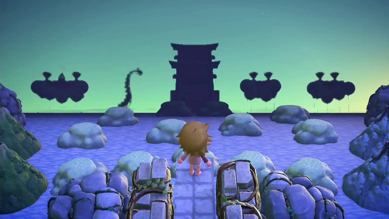 玩家在《動森》中重現《王國之淚》的初始空島場景