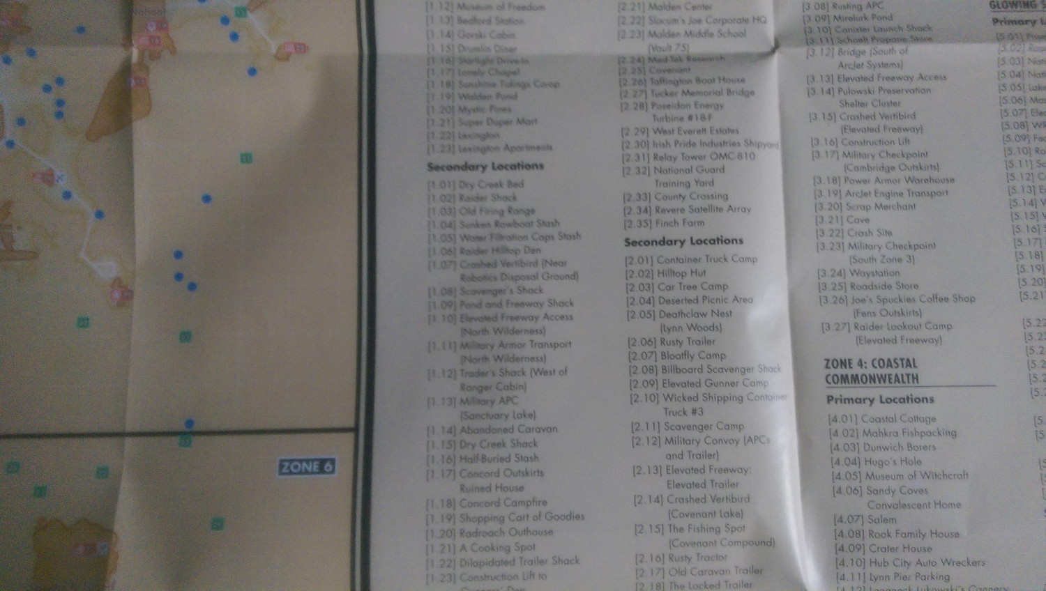 《異塵餘生4》等級及怪物分布官方圖 《異塵餘生4》等級及怪物分布官方圖