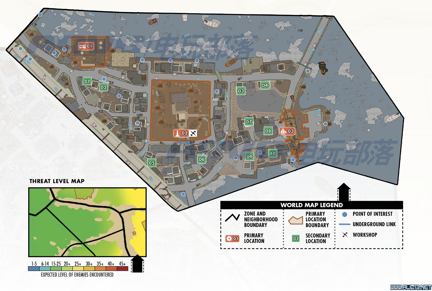 《異塵餘生4》世界地圖全區域及怪物等級分布18個位置分享 《異塵餘生4》世界地圖全區域及怪物等級分布18個位置分享