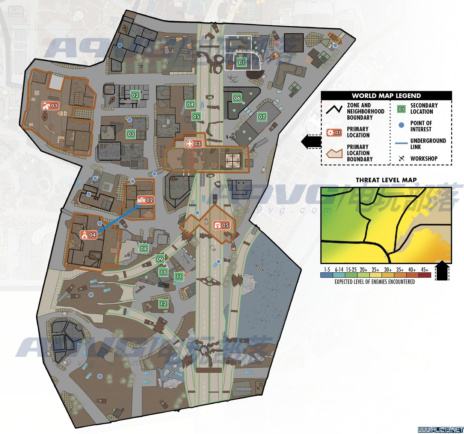 《異塵餘生4》世界地圖全區域及怪物等級分布18個位置分享 《異塵餘生4》世界地圖全區域及怪物等級分布18個位置分享