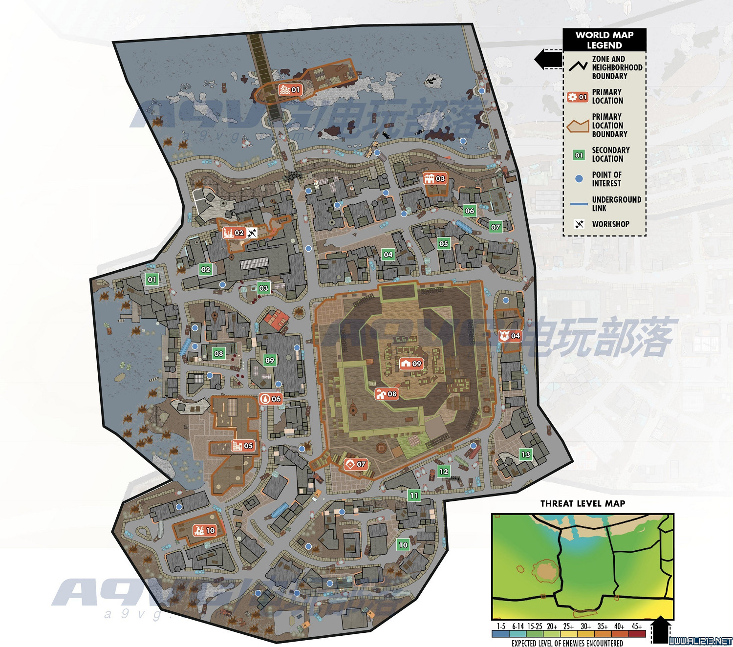 《異塵餘生4》世界地圖全區域及怪物等級分布18個位置分享 《異塵餘生4》世界地圖全區域及怪物等級分布18個位置分享