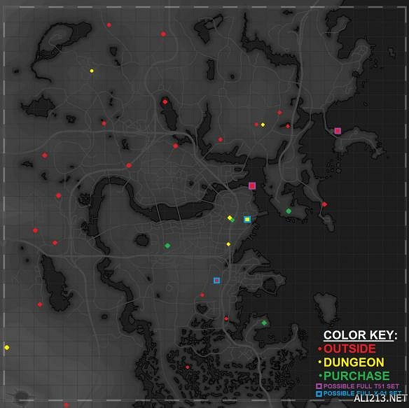 《異塵餘生4》全動力裝甲分布圖一覽