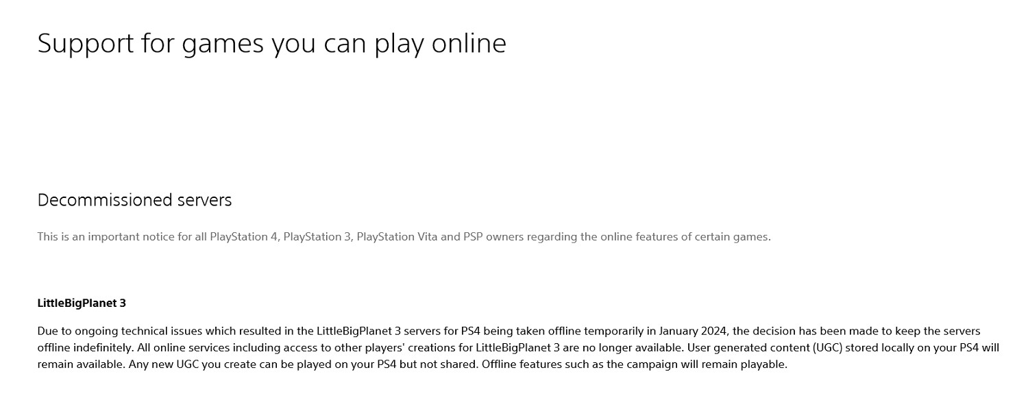 《小小大星球3》伺服器永久關閉 玩家創作無法訪問 《小小大星球3》伺服器永久關閉 玩家創作無法訪問