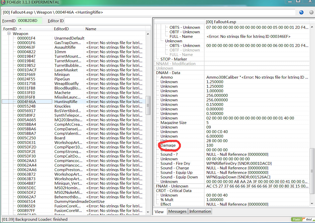 《異塵餘生4》武器傷害及護甲修改圖文指南