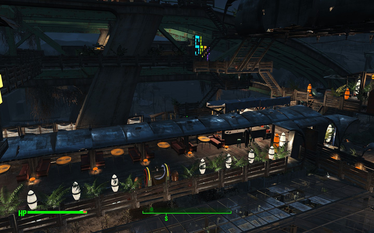 《異塵餘生4》格雷花園內外建設圖文一覽 夜空中的美麗花園