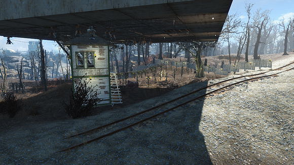 《異塵餘生4》紅火箭維修站六角形空中樓閣賞析