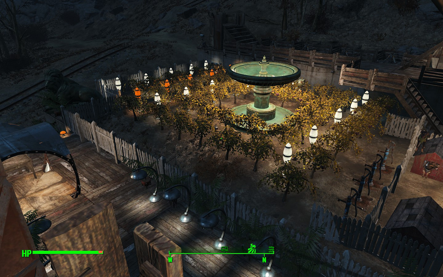 《異塵餘生4》格雷花園內外建設圖文一覽 夜空中的美麗花園