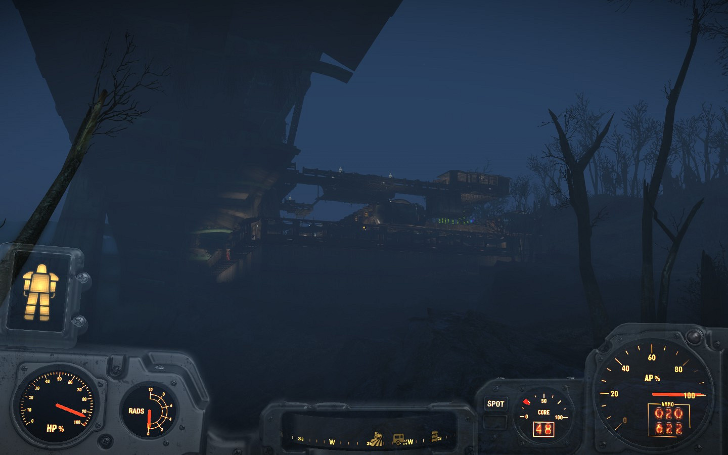 《異塵餘生4》格雷花園內外建設圖文一覽 夜空中的美麗花園