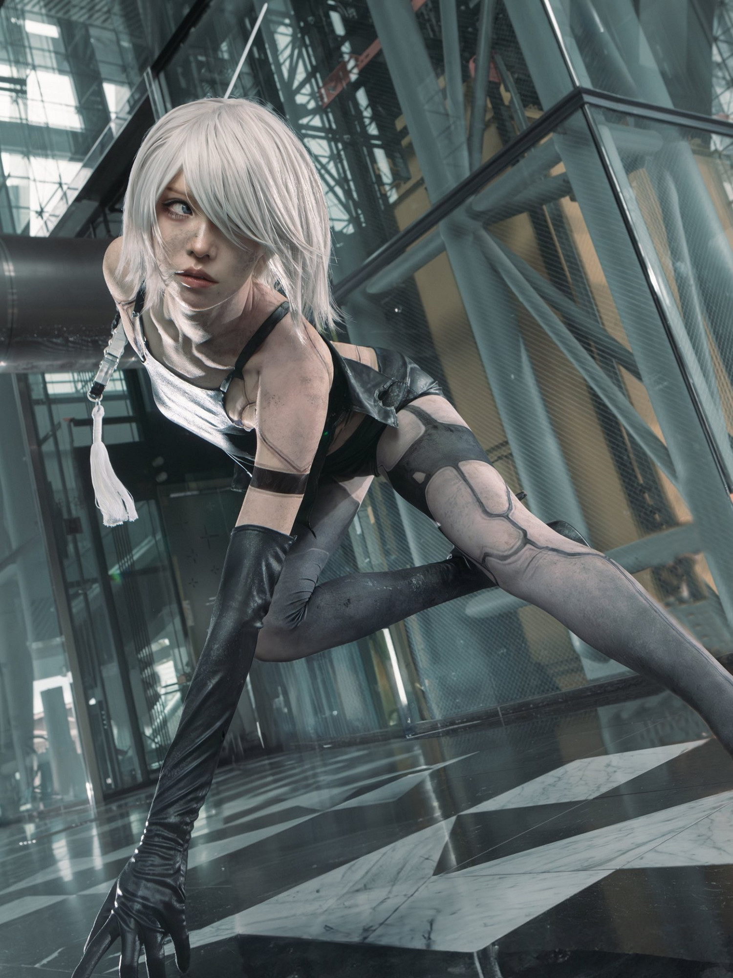 島國小姐姐COS《尼爾》A2 戰損妝容美的驚心動魄！