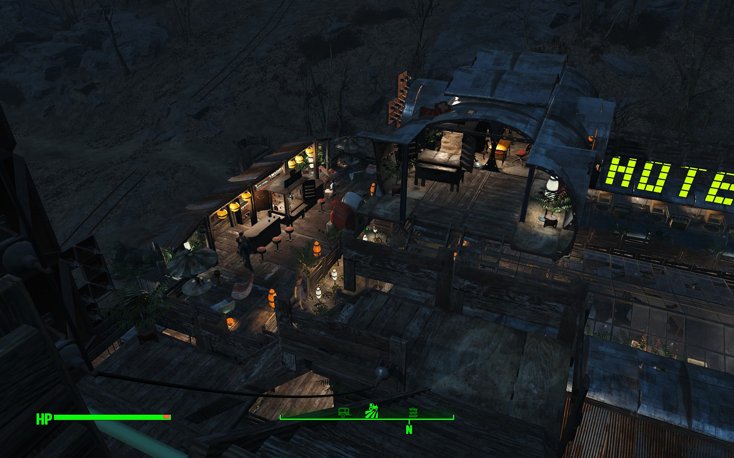 《異塵餘生4》格雷花園內外建設圖文一覽 夜空中的美麗花園