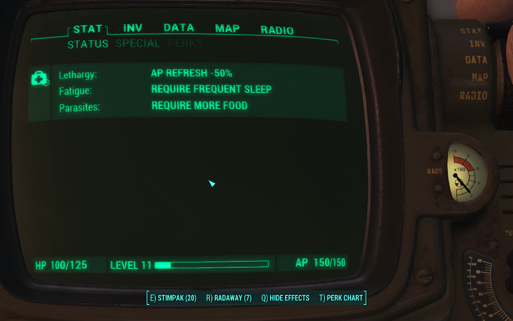 《異塵餘生4》生存模式吃喝睡相關異常狀態圖文評測