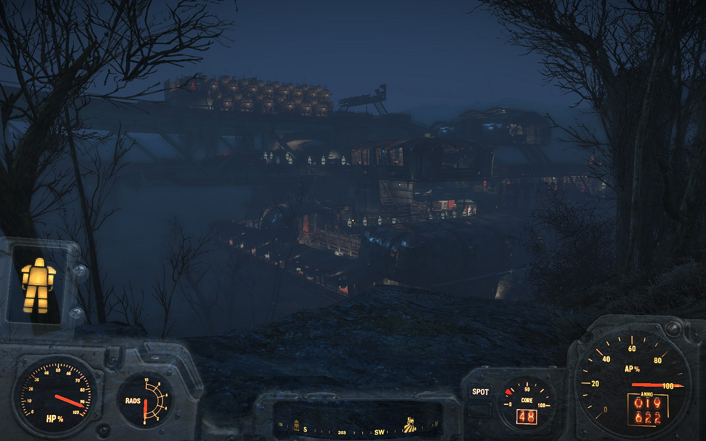 《異塵餘生4》格雷花園內外建設圖文一覽 夜空中的美麗花園