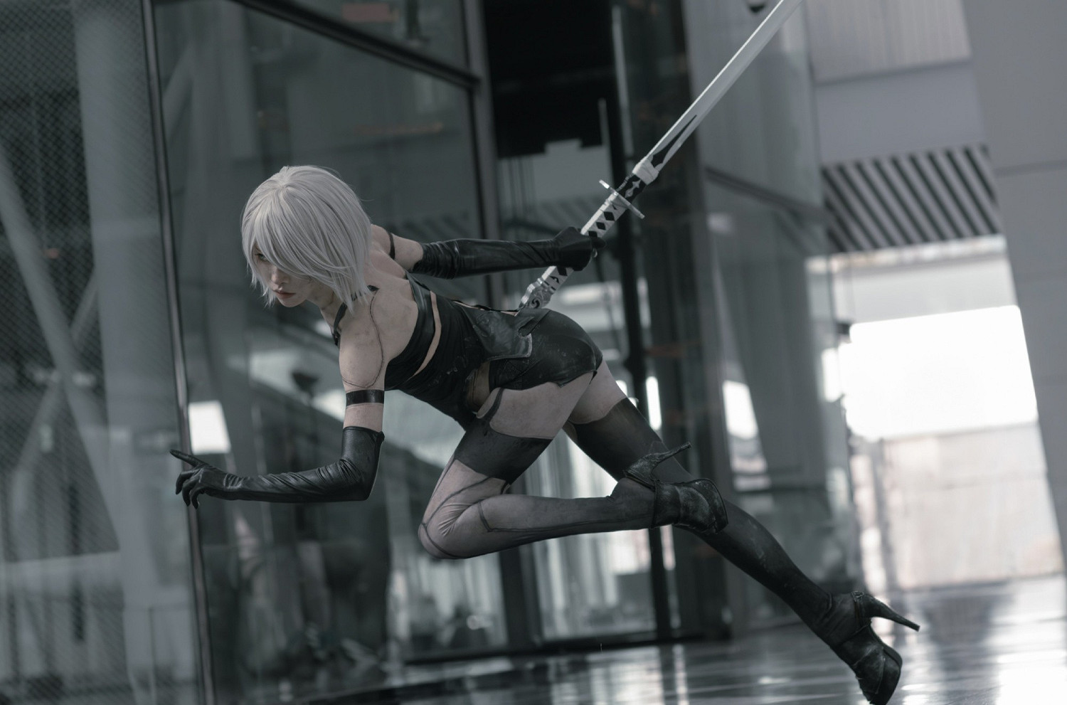 島國小姐姐COS《尼爾》A2 戰損妝容美的驚心動魄！