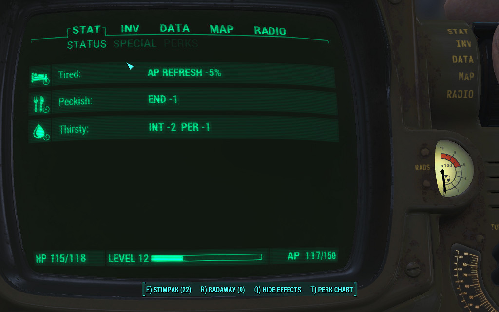 《異塵餘生4》生存模式吃喝睡相關異常狀態圖文評測