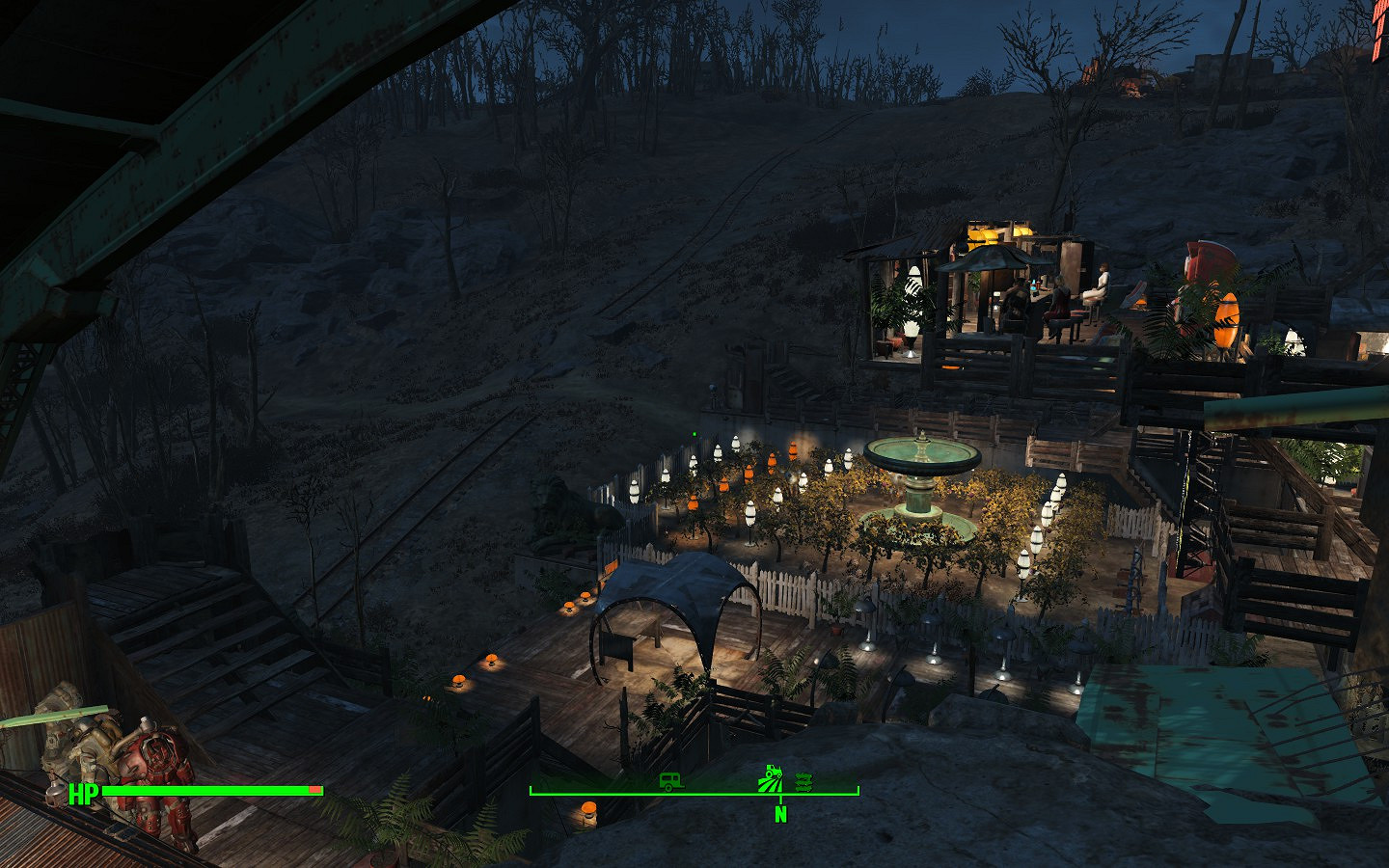 《異塵餘生4》格雷花園內外建設圖文一覽 夜空中的美麗花園