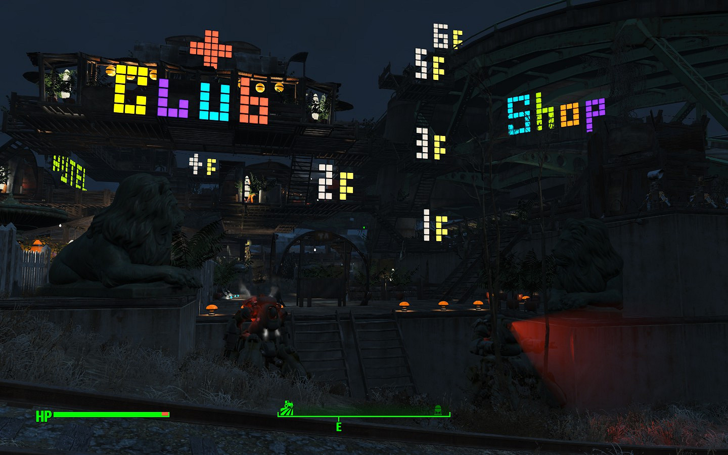 《異塵餘生4》格雷花園內外建設圖文一覽 夜空中的美麗花園