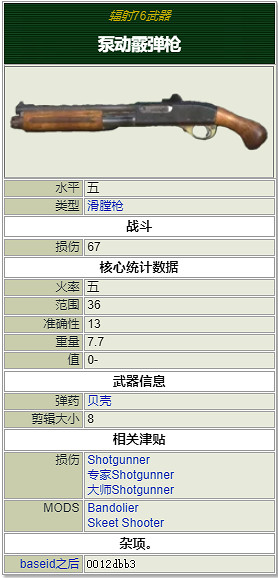 《異塵餘生76》霰彈槍有哪些?重武器屬性介紹大全 《異塵餘生76》霰彈槍有哪些?重武器屬性介紹大全