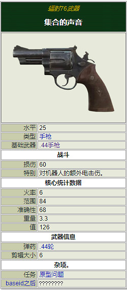 《異塵餘生76》全手槍屬性一覽 有哪些手槍? 《異塵餘生76》全手槍屬性一覽 有哪些手槍?