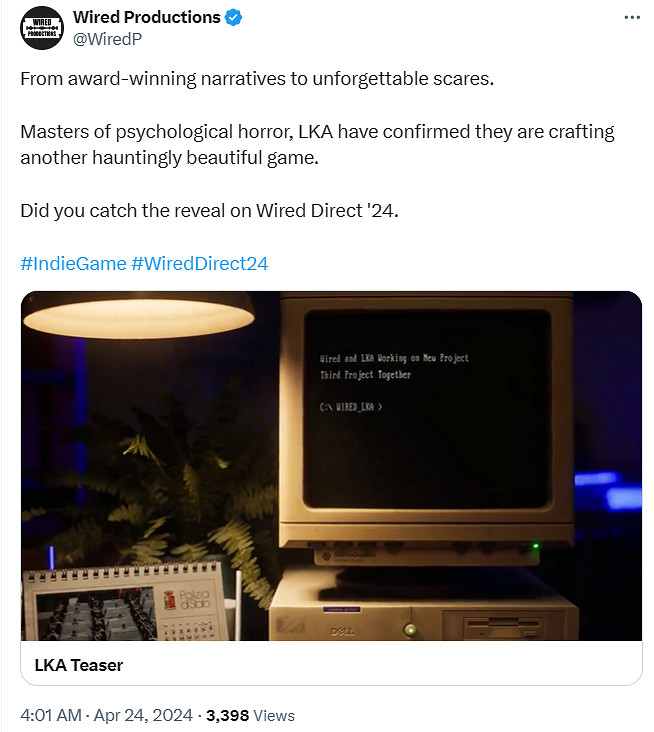 新作要來了!《瑪莎已死》開發商LKA正在開發新項目 新作要來了!《瑪莎已死》開發商LKA正在開發新項目