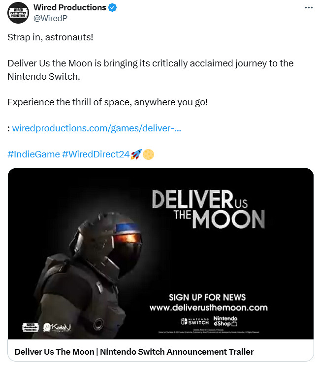 Steam特別好評《飛向月球》宣布登陸Switch！今年發售