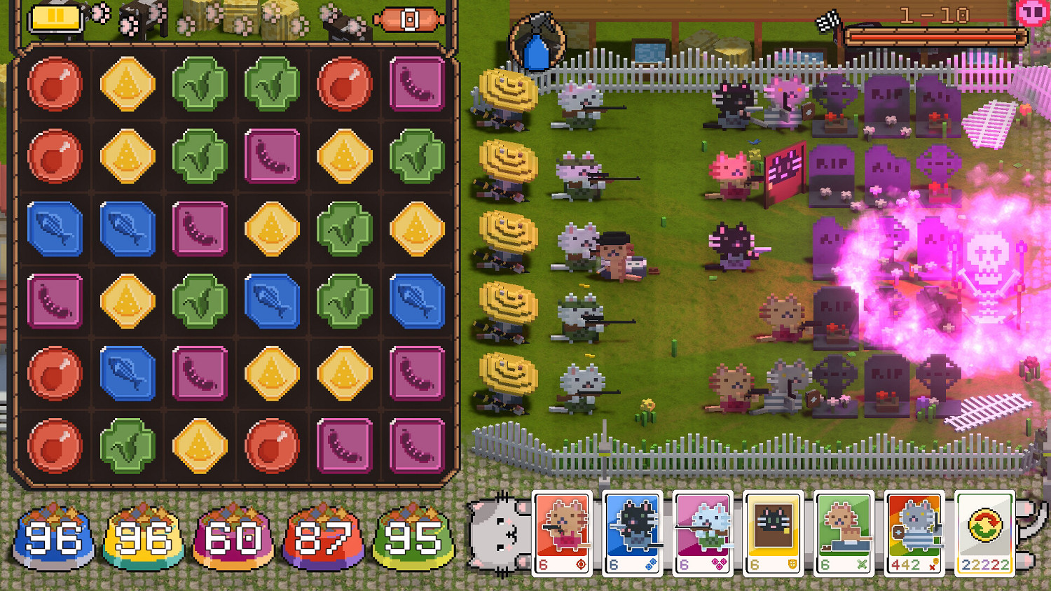 策略塔防三消遊戲《喵喵大戰邪物》現已登錄Steam平台 2024年夏季推出