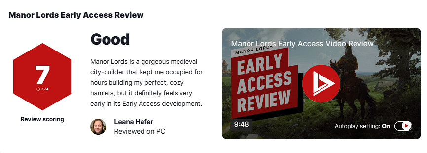 《莊園領主》搶先體驗IGN 7分:基礎很好 有很大潛力 《莊園領主》搶先體驗IGN 7分:基礎很好 有很大潛力