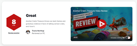 《蟹蟹尋寶奇遇》IGN&amp;PC Gamer 雙8分