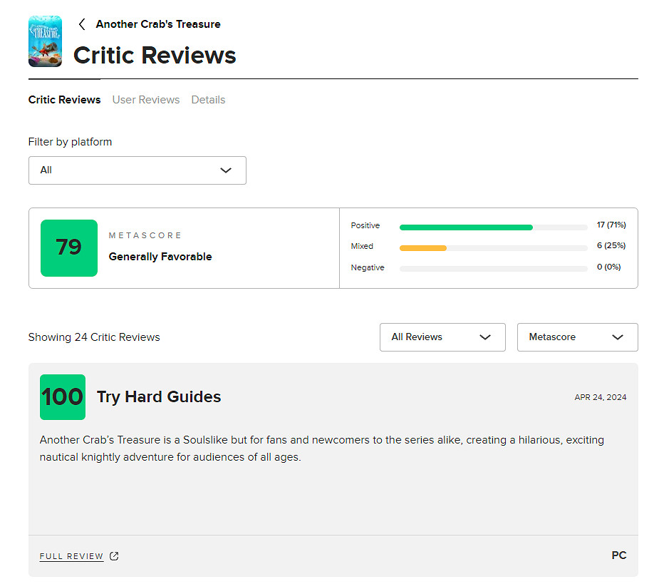 IGN&PC Gamer 雙8分 《蟹蟹尋寶奇遇》-媒體評分匯總 IGN&PC Gamer 雙8分 《蟹蟹尋寶奇遇》-媒體評分匯總