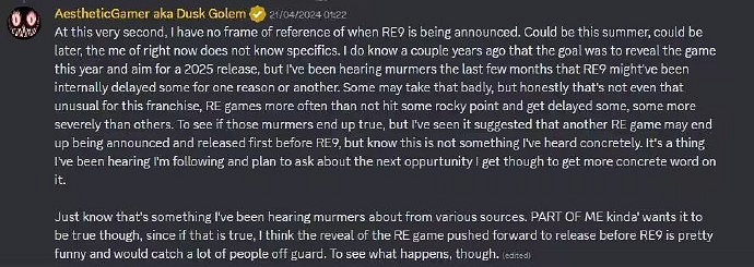《惡靈古堡9》發布計劃生變 內部爆料延期至2025年後