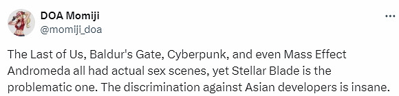 雙標!網友吐槽:《美末2》畫面不比《劍星》更露骨? 雙標!網友吐槽:《美末2》畫面不比《劍星》更露骨?