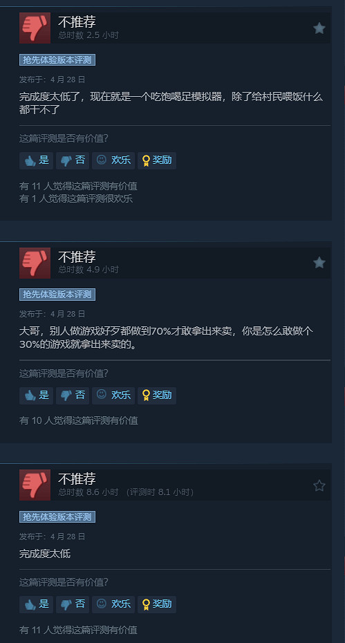 《莊園領主》Steam中文評價褒貶不一！好評率僅65%