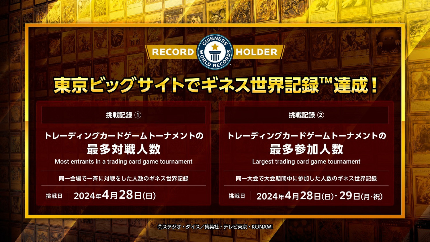 《遊戲王OCG》東京錦標賽創下兩項金氏世界紀錄世界紀錄！