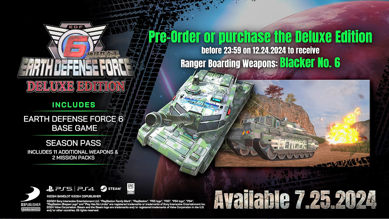 《地球防衛軍6》PC版發售日預告公開！支援簡繁中文