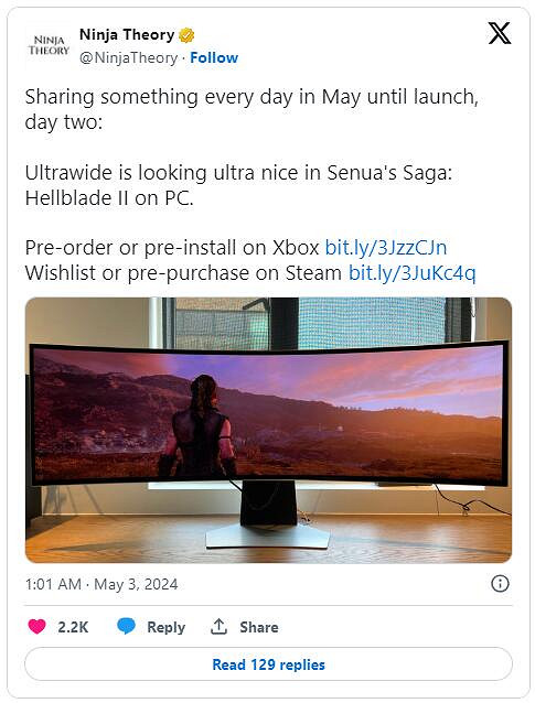 《地獄之刃2》官方分享PC版遊戲 超寬帶魚屏截圖! 《地獄之刃2》官方分享PC版遊戲 超寬帶魚屏截圖!